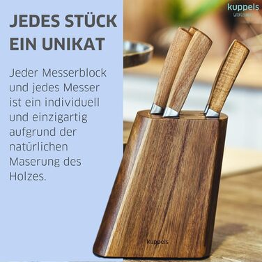Набір ножів з дерев'яним блоком 5 предметів Kuppels