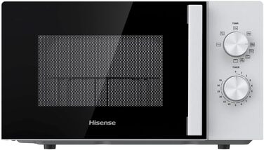 Мікрохвильова піч Hisense H20MOBP1HI / 700 Вт / InverterTech / Керамічне покриття / Преміальне скло / Виготовлена на замовлення, багатофазне приготування / Функція розморожування / 5 рівнів потужності / Блокування від дітей / Чорна (20 л, аналогове керува