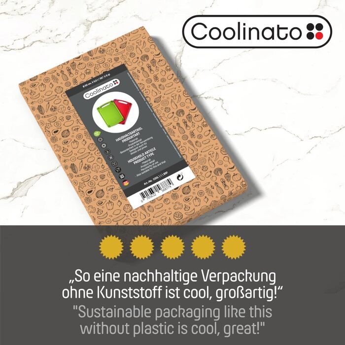 Набір обробних дощок Coolinato, 3 шт., різні розміри, антибактеріальні дошки з жолобком для збору соку, 3 кольори для гігієнічного розділення продуктів (набір 6 шт. кольорових - 24,5x14,5 см)