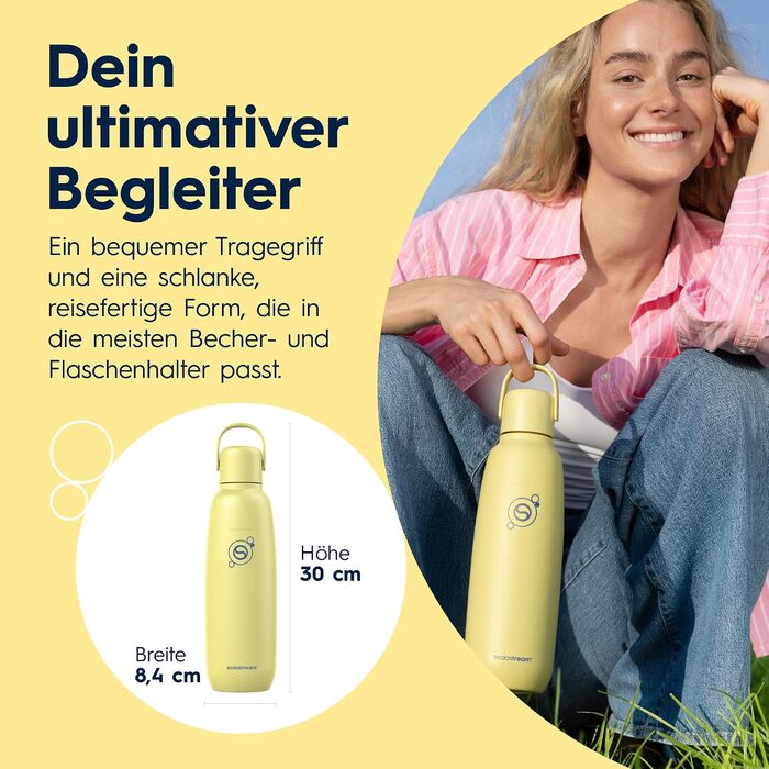 Бутылка для газированной воды 0,9 л, желтая Fizz & Go SodaStream