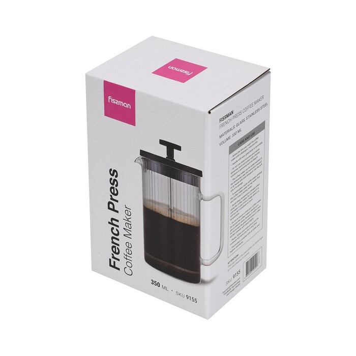 Заварочный чайник с поршнем Fissman 350 мл стеклянная колба (9155)