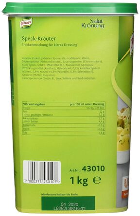 Заправка для салату Knorr Art (Легко готується, універсальна заправка для салату) 1 упаковка (1 x 1 кг) (Трави, 1 кг (1 упаковка))