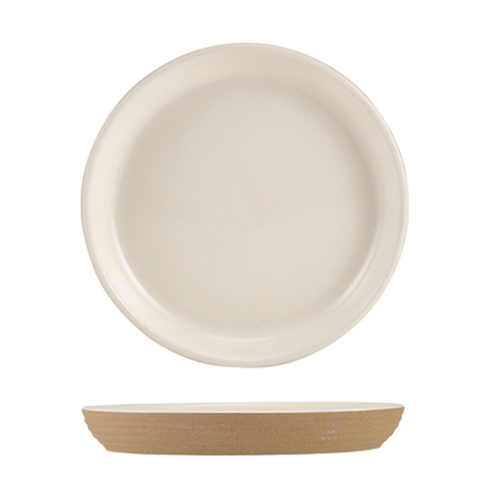 Тарелка 18*h 2.3 см см, Kava White Stoneware Ribbed, GenWare