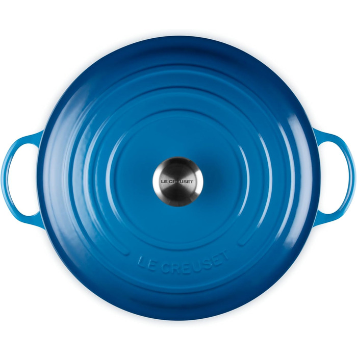 Чавунна каструля Le Creuset Signature La Marmite, 32 см, 4,1 л, колір Marseille (підходить для всіх типів плит, включаючи індукційні)