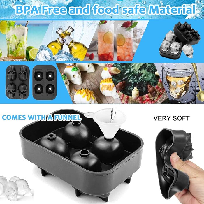 Набор из 10 предметов включает в себя 3 стакана с изображением черепа BITEFU