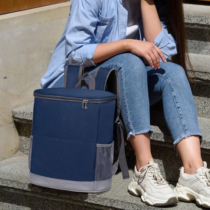 Дорожній холодильник, герметичний рюкзак-холодильник утеплений, скриня з льодом, туристичний аксесуар, велика місткість, термосумка для напоїв, пива, напоїв, синій