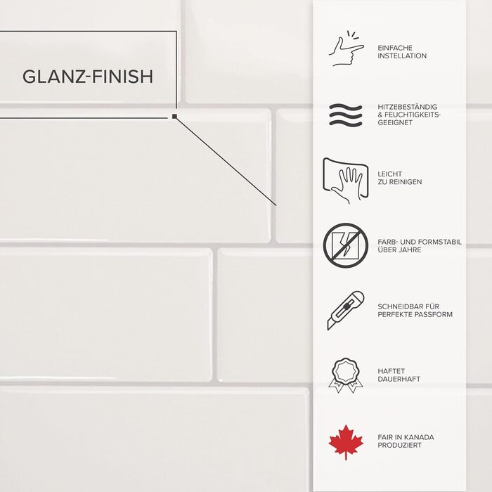 Наклейки для плитки, що самоклеяться - упаковка з 5 аркушів 29,36 см x 21,29 см - 3D самоклеючі ПВХ наклейки для плитки та фартуха для кухні, ванної кімнати та стін, кольорова та водонепроникна плитка (біла)