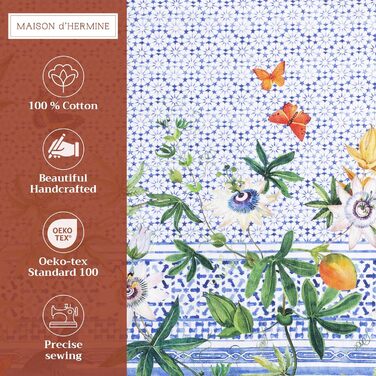 Бавовняні килимки для серветок, набір з 4 шт. , декоративні килимки для серветок, пасхальні килимки, що миються, для свят, вечерь, весни, літа (33 см x 48 см) (038 - Пасифлора), 39Hermine 100