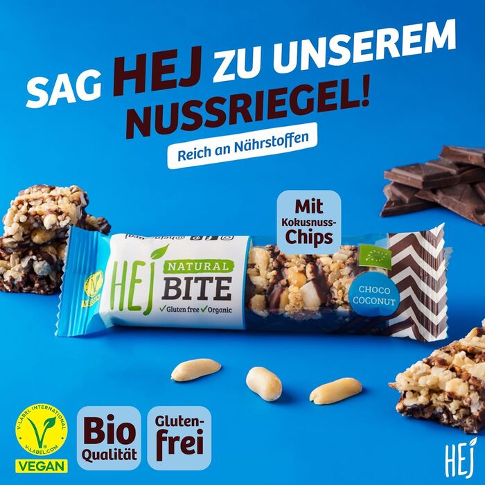 Органічні горіхові батончики - Низьковуглеводна закуска з горіхами - Веганський енергетичний батончик з мигдалем, фундуком та арахісом - Без глютену - Мигдаль та морська сіль 12 x 40 г Мигдаль та морська сіль 12 шт. (1 упаковка) (Шоколадно-кокосові, 12 шт