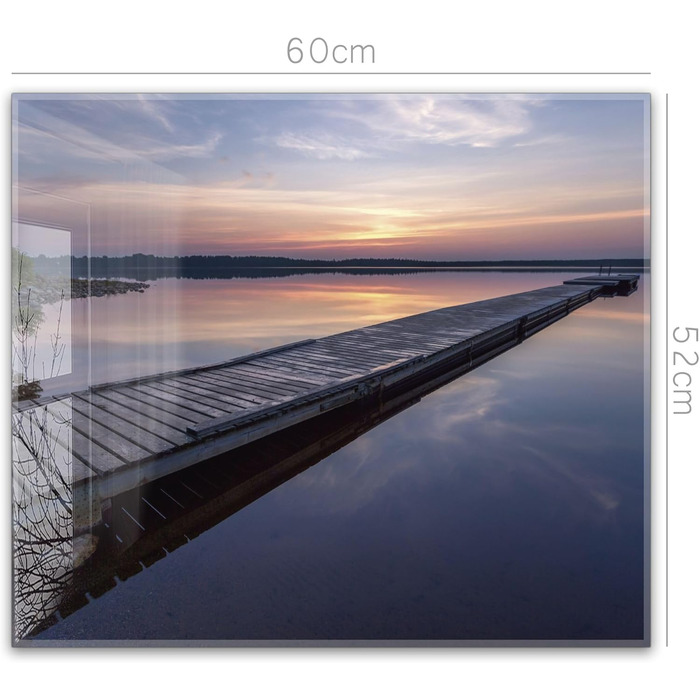 Кухонний фартух timalo зі скляним ефектом акрилове скло 2 мм Захист від бризок для плити, скляний фартух, акрилові скляні стінові панелі, захисна панель для фартуха Бетонно-синьо-сірий (60x52 см, 207- Seeblick)