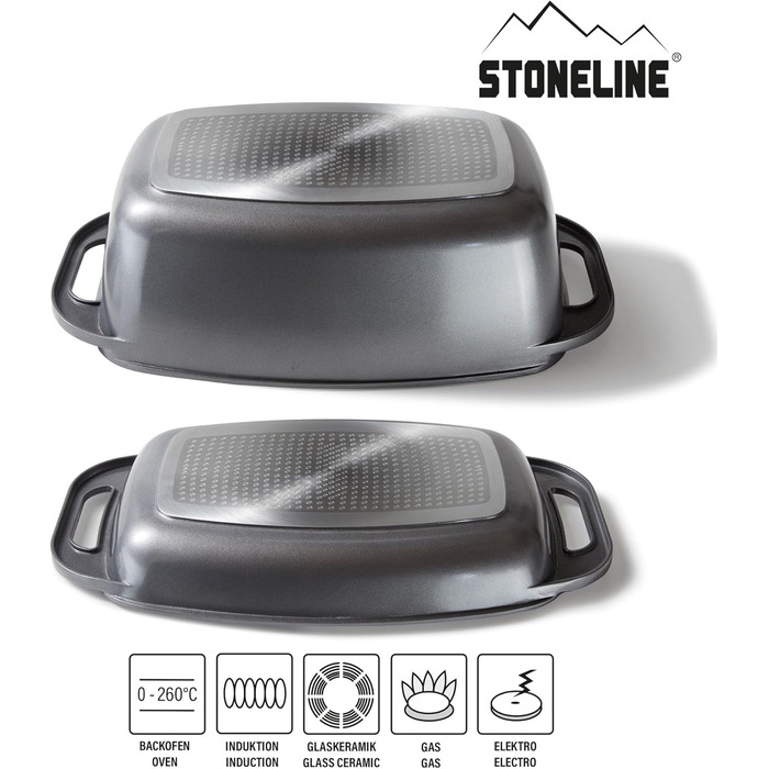 Жаровня с крышкой 43 х 26 см 8,4 л STONELINE