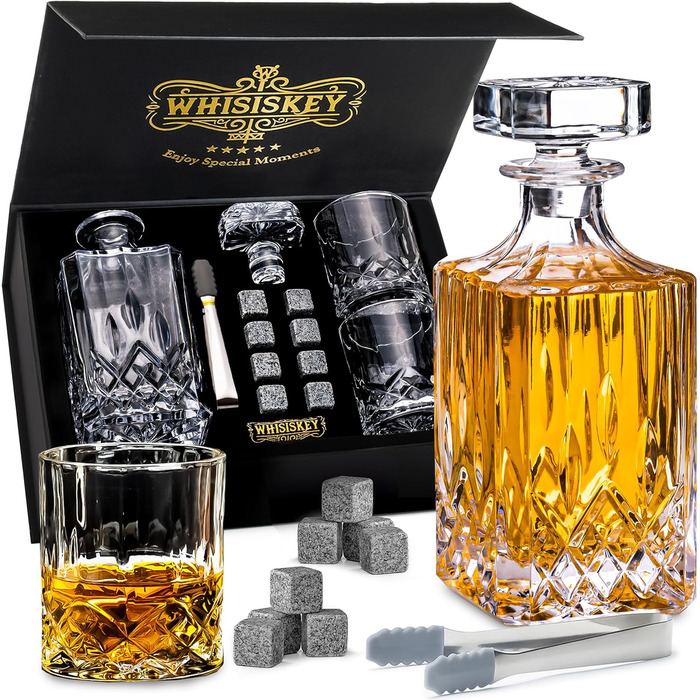 Подарочный набор для виски 700 мл, 2 бокала, 8 камней Whisiskey