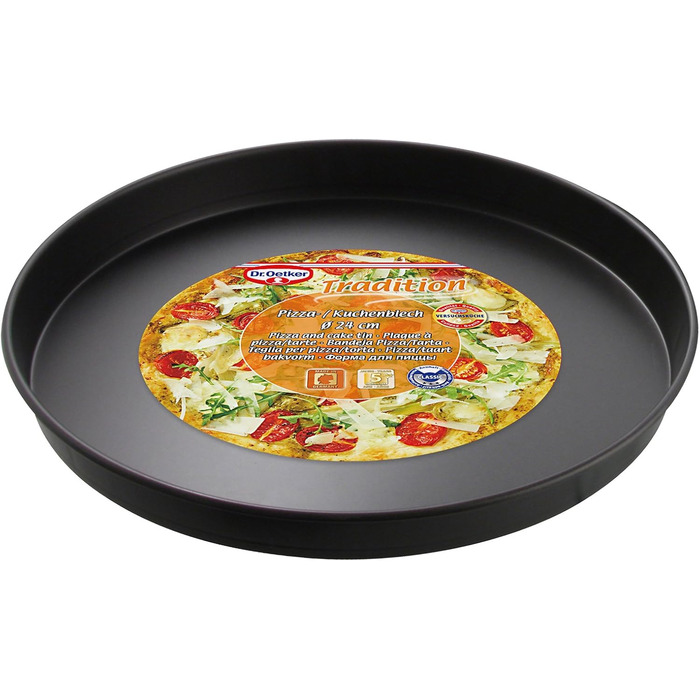 Форма для піци 24 см з антипригарним покриттям, чорна Dr. Oetker