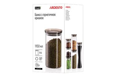 ARDESTO Банка для зберігання Fresh, 1150мл, скло, пластик, прозорий