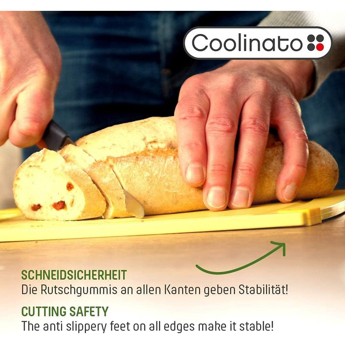 Набір обробних дощок Coolinato, 3 шт., різні розміри, антибактеріальні дошки з жолобком для збору соку, 3 кольори для гігієнічного розділення продуктів (набір 6 шт. кольорових - 24,5x14,5 см)