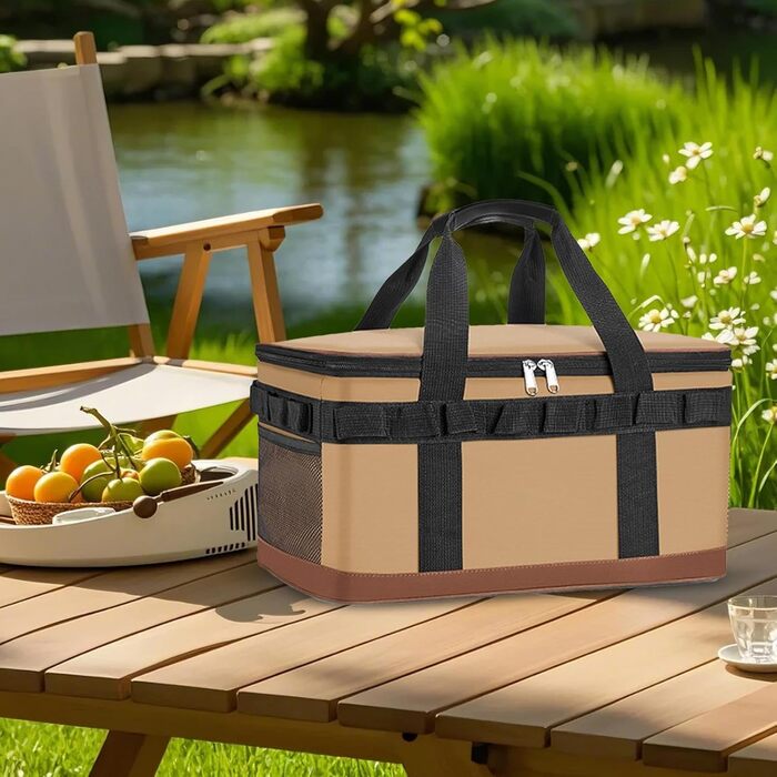 Ізольована сумка-холодильник герметична сумка для перенесення льоду, велика місткість, термоконтейнер для риболовлі, автомобіля, роботи, подорожі, пікніка, пляжу, басейну, гольфу, вантажівки, багаторазовий холодильник кольору хакі