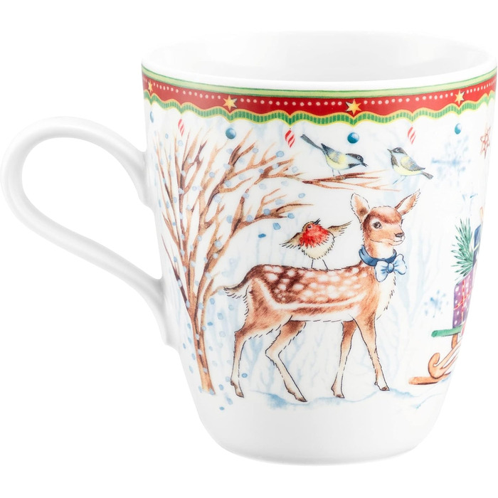 Рождественская кружка с ручкой 400 мл Олень с санками, фарфор Seltmann Weiden