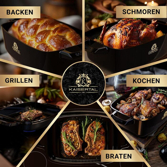 Чавунна жаровня з емальованою кришкою 28 см 4,4 л K KAISERTAL