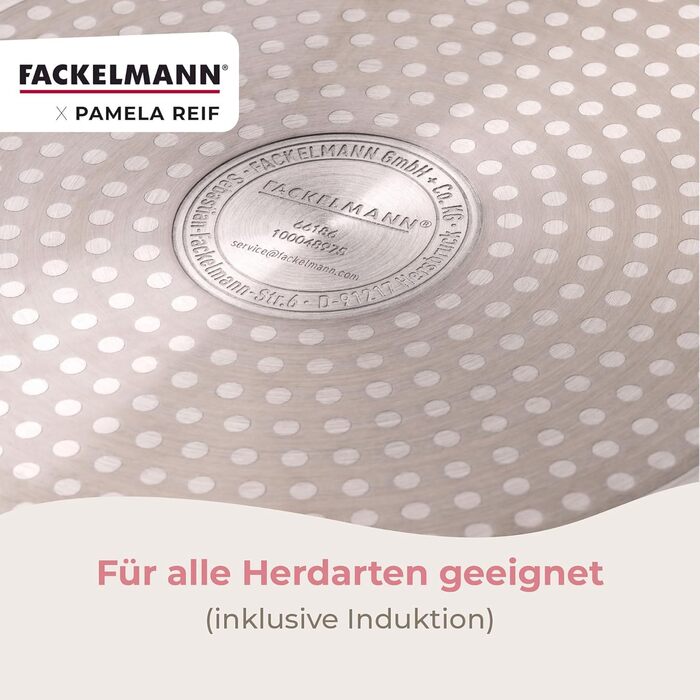 Сковорода глубокая 28 см с ребристым дизайном, пастельно-бежевый Pamela Reif Fackelmann
