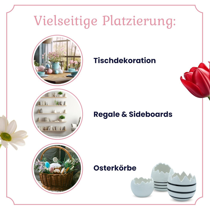 Набір декоративних елементів Heitmann керамічні великодні прикраси під порцеляну, для встановлення, білі, приблизно 12,5 x 10,5 x 8 см (яєчна шкаралупа)