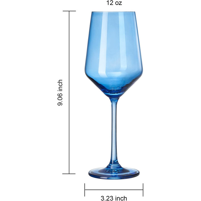 Набір кобальтово-синіх келихів для вина 6 шт 340 мл Khen