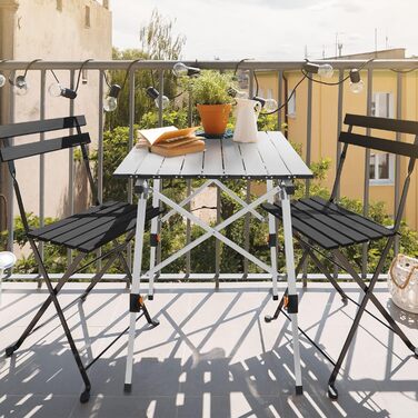 Складной алюминиевый стол для кемпинга 90 x 51,5 см серебряный ML DESIGN modern living