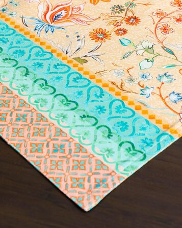 Бавовняні килимки для серветок, набір з 4 шт. , декоративні килимки для серветок, пасхальні килимки, що миються, для свят, вечерь, весни, літа (33 см x 48 см) (019 - Розкішний лофт - Персиковий), 39Hermine 100