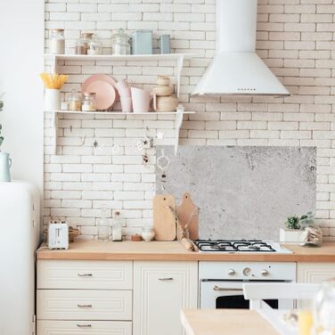 Дизайнерський кухонний бризкозахисний екран з алюмінієвого композиту, кухонний фартух, товщина 3 мм, 60x100 см, (крупний бетон)