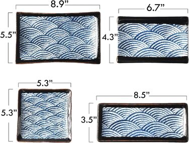 Набір посуду для суші на 2 персони, 10 предметів, Синя хвиля Artcome