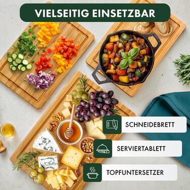 Обробна дошка 38x25x2 см, бамбук Blumtal