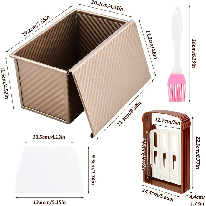 Форма для випікання тостів з кришкою 19,2x10,2x11,5 см рожеве золото PTJJXA