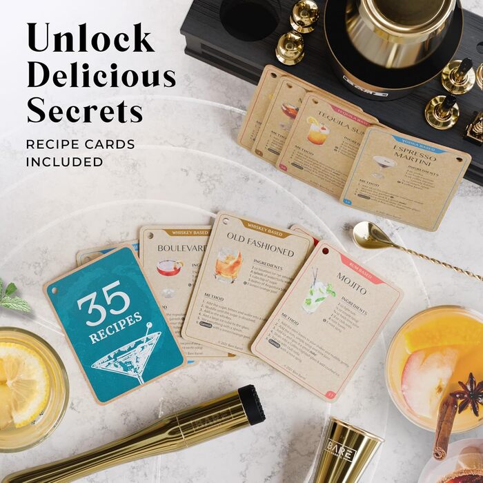 Набір для коктейлів 16 предметів золотий Bare Barrel