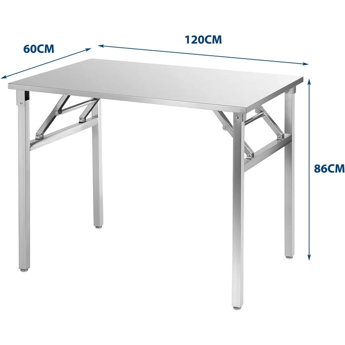 Складаний стіл з нержавіючої сталі для кемпінгу 120 x 60 см DELAUF