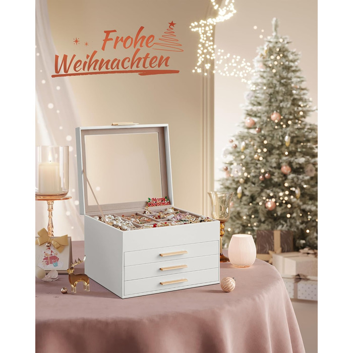 Органайзер для ювелирных изделий 4-уровневый облачно-белый SONGMICS