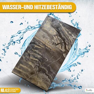 Стінові панелі AS Country Stone під мармур 60x120 см ПВХ-облицювання стіни з пластикових панелей для кухні, ванної кімнати тощо Панель кухонного фартуха (4 шт., Arebesceto Grigio)