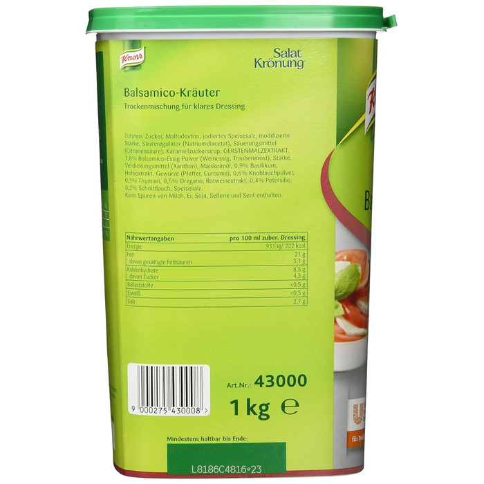 Заправка для салату Knorr Art (Легко готується, універсальна заправка для салату) 1 упаковка (1 x 1 кг) (Бальзамічний оцет, 1 кг (1 упаковка))