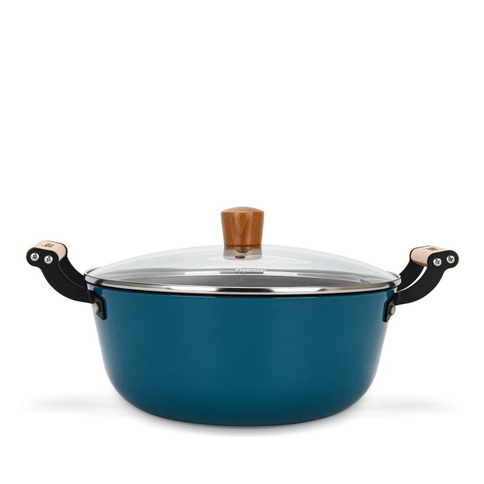 Кастрюля Fissman SEAGREEN 28x12 см/6 л со стеклянной крышкой (4015)