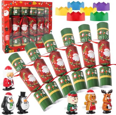 Набір з 6 різдвяних хлопавок із заводними іграшками Zhwidnerso
