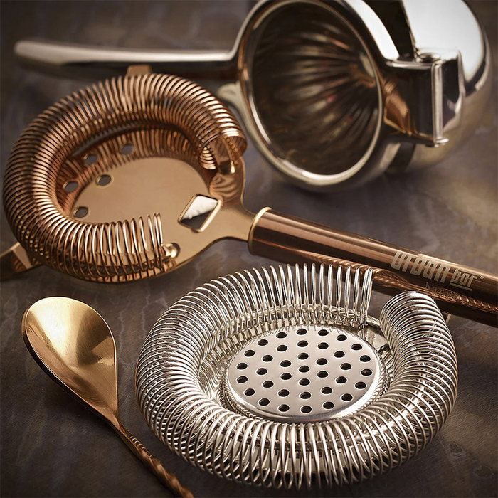 Набір бармена, 5 предметів, мідне покриття, Copper Cocktail Set, Urbanbar (Урбанбар)