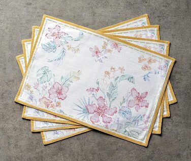 Бавовняні килимки для серветок, набір з 4 шт. , декоративні килимки для серветок, пасхальні килимки, що миються, для свят, вечерь, весни, літа (33 см x 48 см) (041 - Райський острів), 39Hermine 100