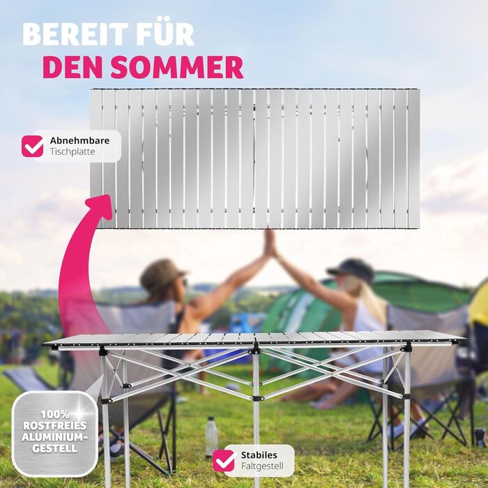 Кемпинговый стол 140 x 70 x 70 см tectake