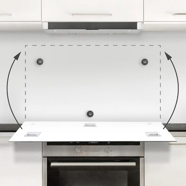 Задня панель для кухні, скляна, темно-чорна, 59 см x 120 см, для кухні та ванної кімнати, безпечне скло (40 см x 60 см)