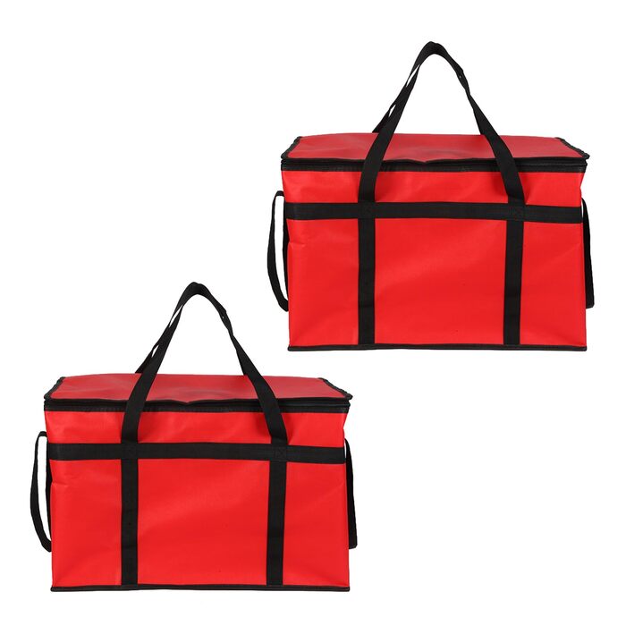 Великі ізольовані харчові контейнери, складна конструкція, термозберігання, водонепроникні, кемпінговий посуд, незамінний, міцна термосумка для пікніка, червона
