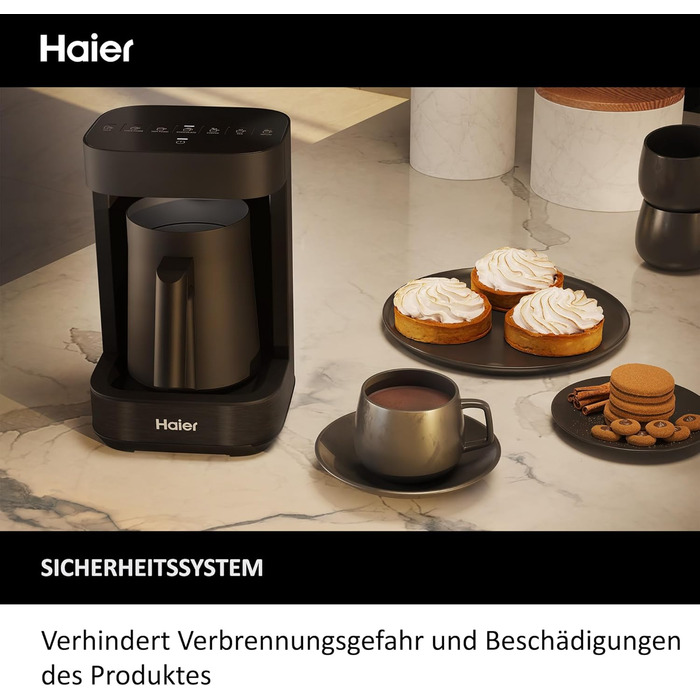 Чайник та спінювач молока Haier в одному Прилад для приготування кількох напоїв із вбудованим чайником та спінювачем молока Багато програм для кави, гарячого шоколаду, чаю та заварювання Серія 5 - HMB5A