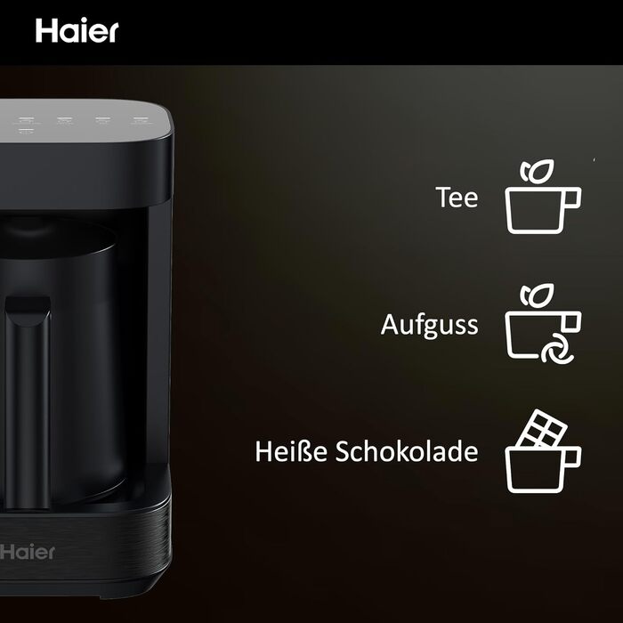 Чайник та спінювач молока Haier в одному Прилад для приготування кількох напоїв із вбудованим чайником та спінювачем молока Багато програм для кави, гарячого шоколаду, чаю та заварювання Серія 5 - HMB5A