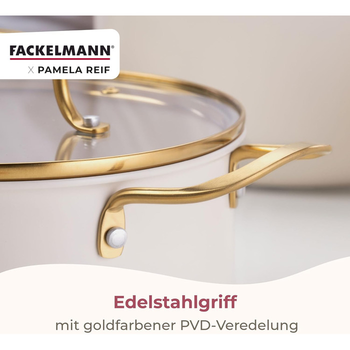 Кастрюля 1,7 л со стеклянной крышкой 16 см, пастельно-бежевый Pamela Reif Fackelmann