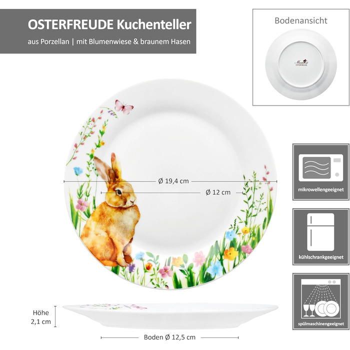 Набір із 6 тарілок до Великодня MamboCat