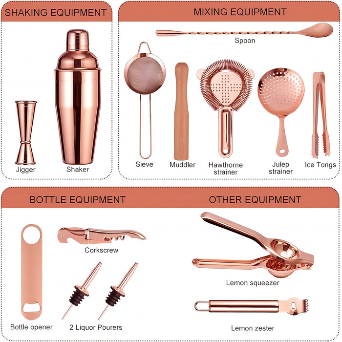 Професійний дорожній барменський набір 17 предметів Eligara