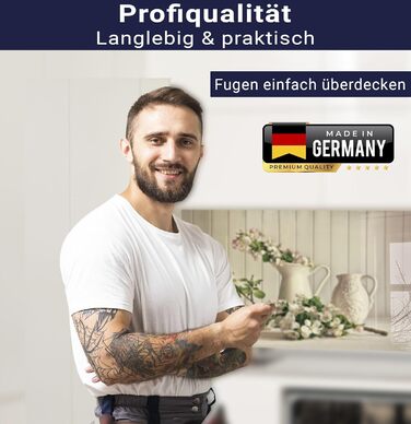 Кухонний фартух timalo зі скляним виглядом Акрилове скло 2 мм Бризкозахисна стіна для плити, скляний фартух, акрилова скляна настінна панель, захисна панель для фартуха Бетонно-блакитно-сірий (140x50 см, 212- Ваза для квітів)