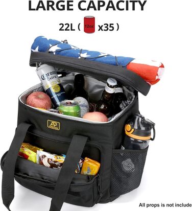 Тактична ланч-сумка для чоловіків 12,3 л чорна Bunnychic